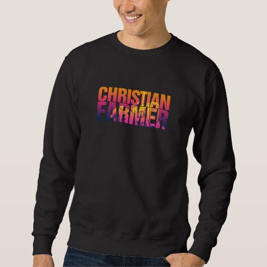 Sweatshirt Pays fermier chrétien Conception religieuse (Devant)