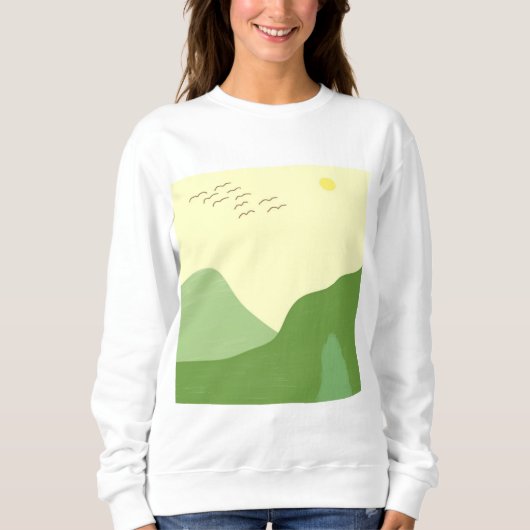 Sweatshirt paysage art abstrait (Devant)