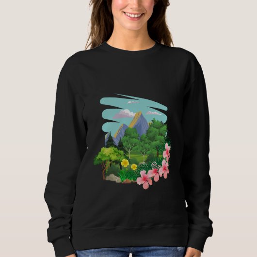 Sweatshirt Paysage de montagne tropicale (Devant)