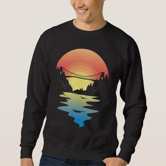 Sweatshirt Paysage Pont Coucher de Soleil (Devant)