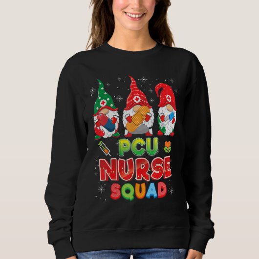 Sweatshirt Pcu Nurse Squad Gnomes de Noël Douleur moche Gnom (Devant)