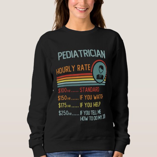 Sweatshirt Pe Teacher Hourly Rate T-Shirt Retro Job Title (Devant)