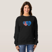 Sweatshirt Peace and USA Flag Twin Heart for Peacemaker Ameri (Devant entier)