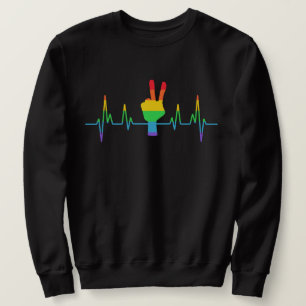 Sweatshirt Peace Gay Hearbeat LGBT