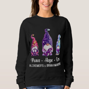 Sweatshirt Peace Hope Love Gnomes Alzheimer's And Brain Aware