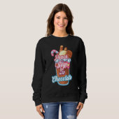 Sweatshirt Peace Joy And Chocolates Chocolat Noir 1 (Devant entier)