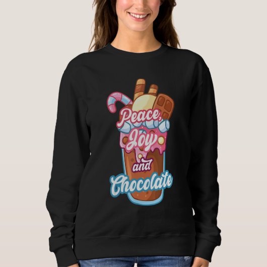 Sweatshirt Peace Joy And Chocolates Chocolat Noir 1 (Devant)