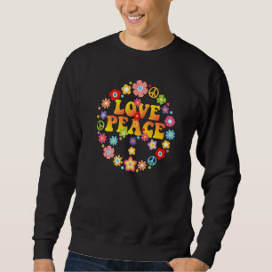Sweatshirt Peace Love 60s les années 70 Cravate Die Costume h