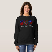 Sweatshirt Peace Love America Happy 4 juillet Independence Fr (Devant entier)