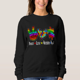 Sweatshirt Peace Love Autism Pop It Sensibilisation sur l'aut