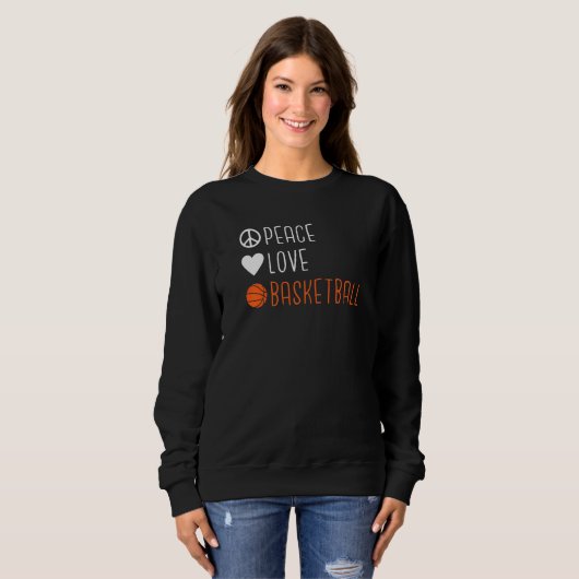 Sweatshirt Peace Love Basket (Devant entier)