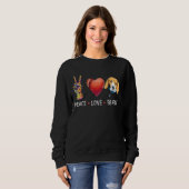 Sweatshirt Peace Love Beagle Pour Hommes Femmes Beagle chien (Devant entier)