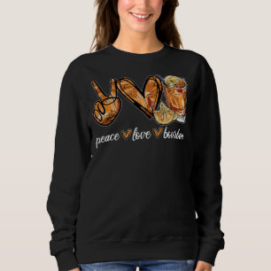 Sweatshirt Peace Love Bourbon Peace Hand Sign Hippie Vin