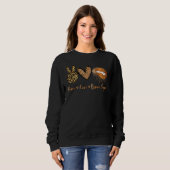 Sweatshirt Peace Love Brown Sugar Leopard Hand Heart And Lips (Devant entier)