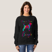Sweatshirt Peace Love Chien Beagle (Devant entier)