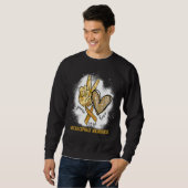 Sweatshirt Peace Love Cure Bleached Microcéphalie Sensibilisa (Devant entier)