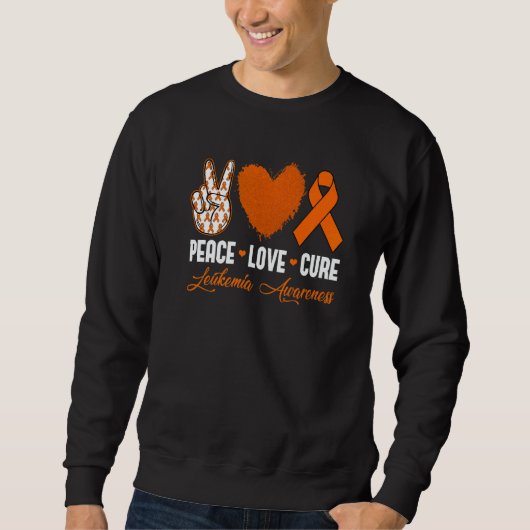 Sweatshirt Peace Love Cure Leukemia Awareness Month Warrior W (Devant)