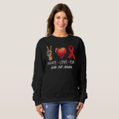 Sweatshirt Peace Love Cure Sickle Cell Sensibilisation Hommes (Devant entier)