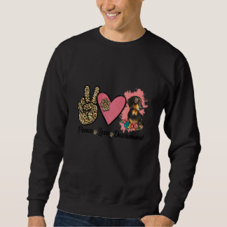 Sweatshirt Peace Love Dachshund Leopard Heart Floral Pet Owne