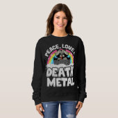 Sweatshirt Peace Love & Death Metal Raccoon Kids Band Metal R (Devant entier)