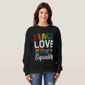 Sweatshirt Peace Love Equality Bisexual Pride LGBTQ (Devant entier)