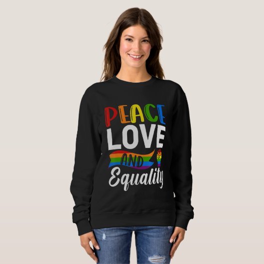 Sweatshirt Peace Love Equality Bisexual Pride LGBTQ (Devant entier)