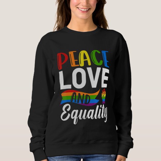 Sweatshirt Peace Love Equality Bisexual Pride LGBTQ (Devant)