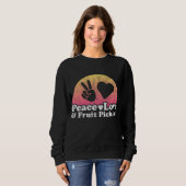 Sweatshirt Peace Love et cueillette de fruits (Devant entier)
