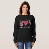 Sweatshirt Peace Love Flamingo Women Cute Summer Beach Tropic (Devant entier)