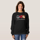 Sweatshirt Peace Love Guinée Pigs Funny Guinée Pigs (Devant entier)