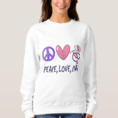 Sweatshirt Peace Love Infirmière de la CNFA (Devant)