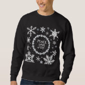Sweatshirt Peace Love Joy Festive de Noël (Devant)