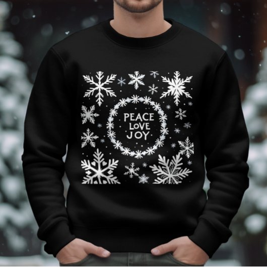 Sweatshirt Peace Love Joy Festive de Noël