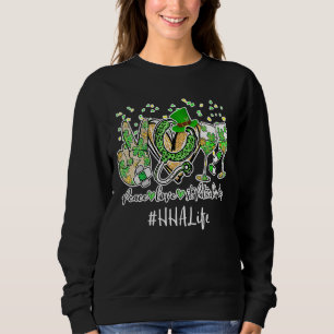Sweatshirt Peace Love Nurse St Patrick Day 2022 Hha Emt Cma L