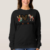 Sweatshirt Peace Love Pitbull Funny Dog Lover (Devant)