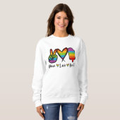 Sweatshirt Peace Love Pop It Sweatshirt, Rainbow Pop It (Devant entier)