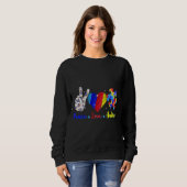 Sweatshirt Peace Love Sensibilisation sur l'autisme Puzzle Ru (Devant entier)