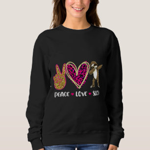 Sweatshirt Peace Love Sloth Main Sign Heart Sloth 27