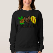 Sweatshirt Peace Love Softball Leopard Softball (Devant)