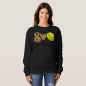 Sweatshirt Peace Love Softball Moms Empreinte de léopard Moth (Devant entier)