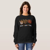Sweatshirt Peace Love Turkey Pumpkin Gobble Turkey Thanksgivi (Devant entier)