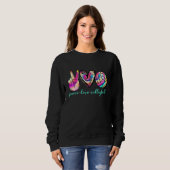Sweatshirt Peace Love Volleyball Player Tie Dye Style Women T (Devant entier)