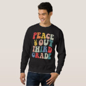 Sweatshirt Peace Out 3rd Grade Retro Pastel Happy Last Day Ou (Devant entier)