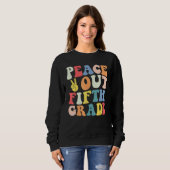 Sweatshirt Peace Out 5th Grade Retro Pastel Happy Last Day Ou (Devant entier)