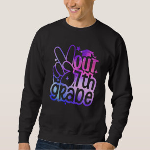Sweatshirt Peace Out 7e année d'études Dernier jour de l'écol