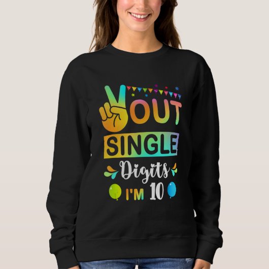 Sweatshirt Peace Out Chiffres simples Im 10 enfants (Devant)