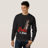 Sweatshirt Peace & Polish Red and White (Devant entier)