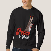 Sweatshirt Peace & Polish Red and White (Devant)
