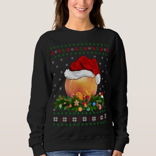 Sweatshirt Peach Lover Noël Santa Hat Ugly Peach Noël (Devant)