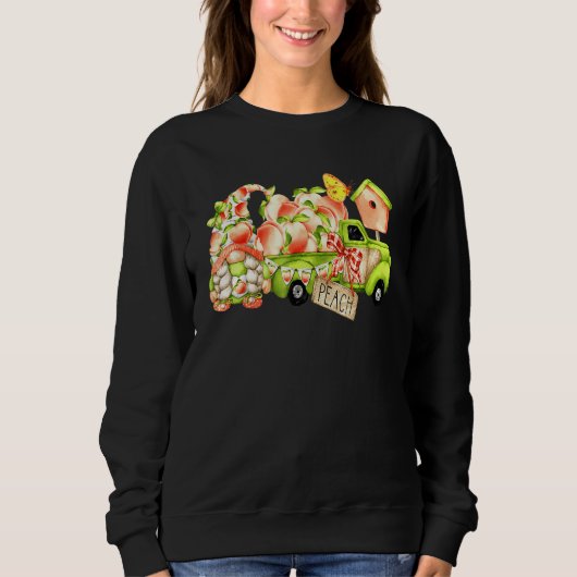 Sweatshirt Peach Summer Fruit Gnome Truck Peachy Georgia Retr (Devant)